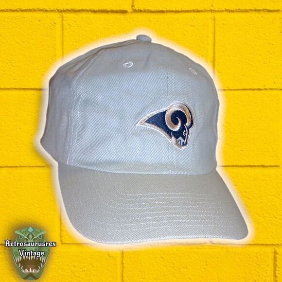 Vintage 00’s Los Angeles Rams Khaki Denim Embroidered Fundamental Hat, One Size - Picture 5 of 8